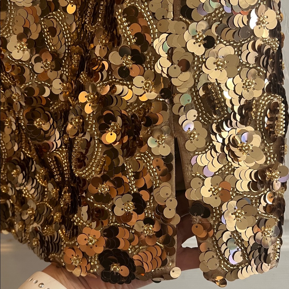 NADINE MERABI KARLIE GOLD DRESS - Picture 15 of 16